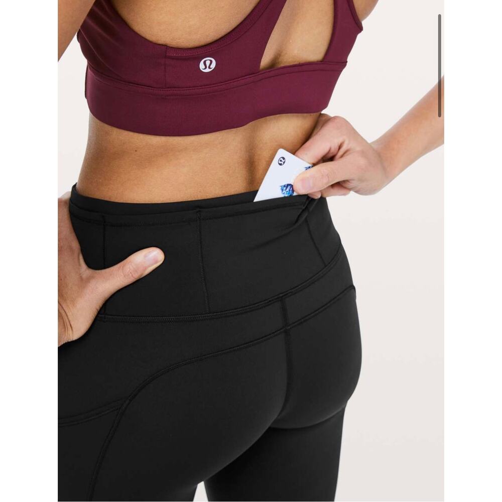 Lululemon Fast & Free 7/8 Tight II, Black, Size 0 - Picture 2 of 8